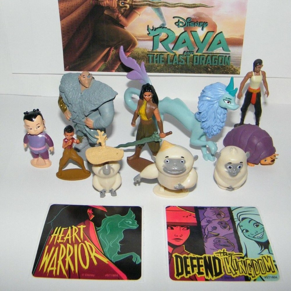 Disney Raya And the Last Dragon Figure Set of 10 with 2 Stickers Fun Characters